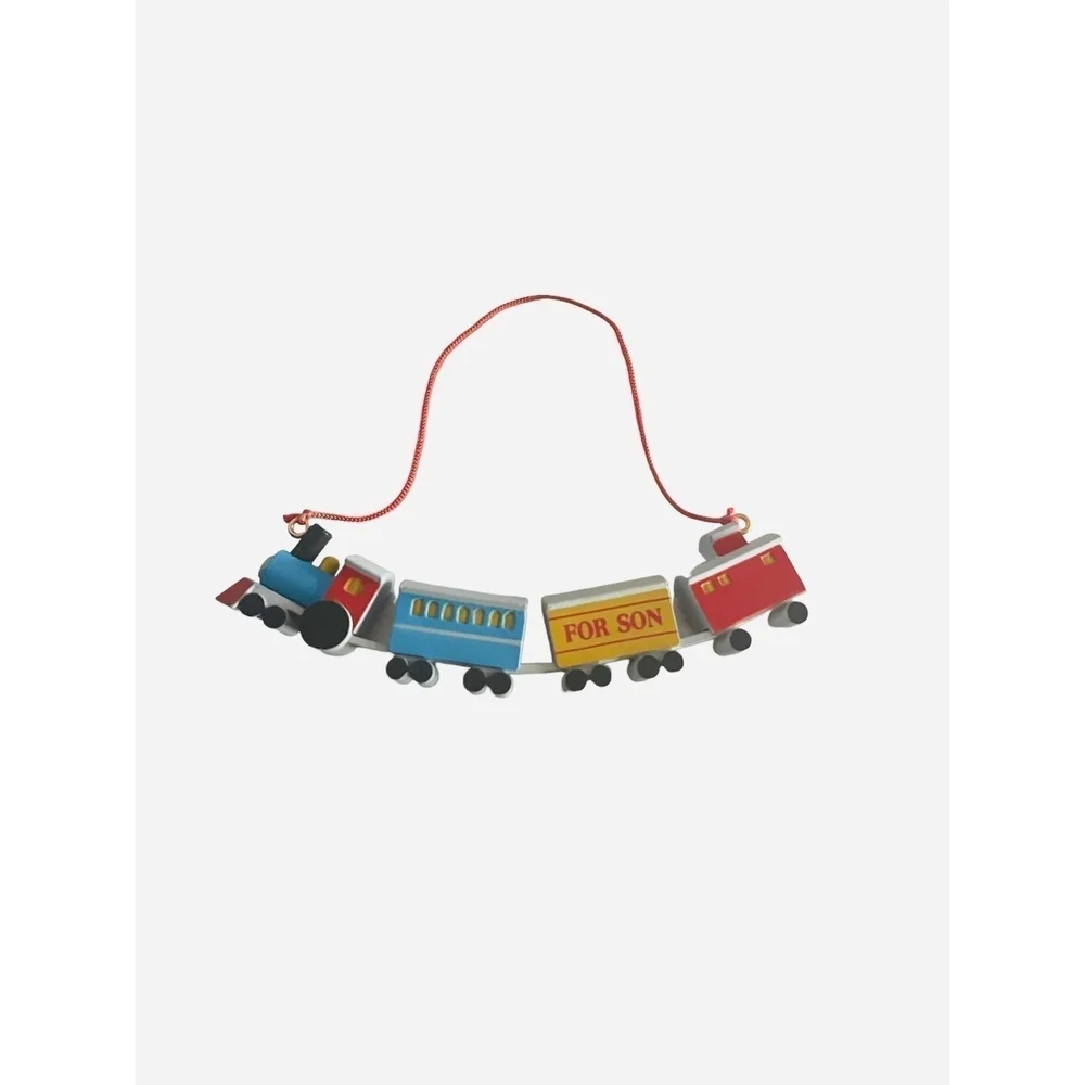 Vintage Christmas Ornament HALLMARK Handcrafted For Son Train Car Xmas Ornaments
